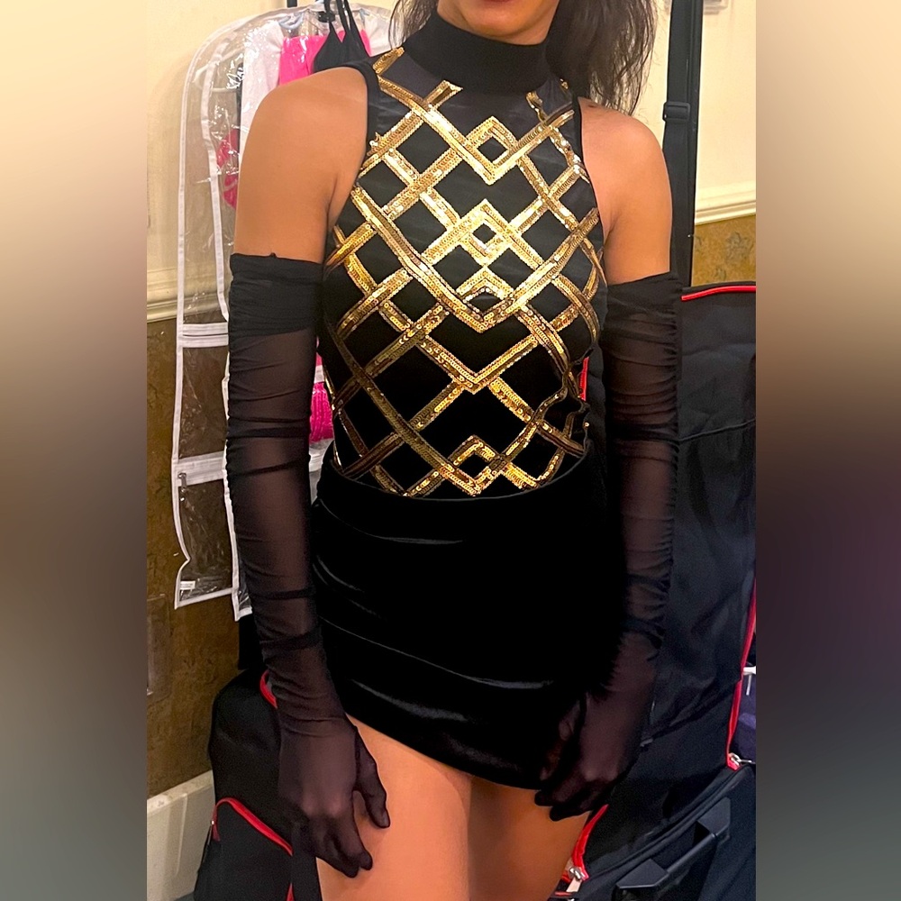 Weismann jazz dance costume. Velvet and sequin. Beyoncé inspired. SA